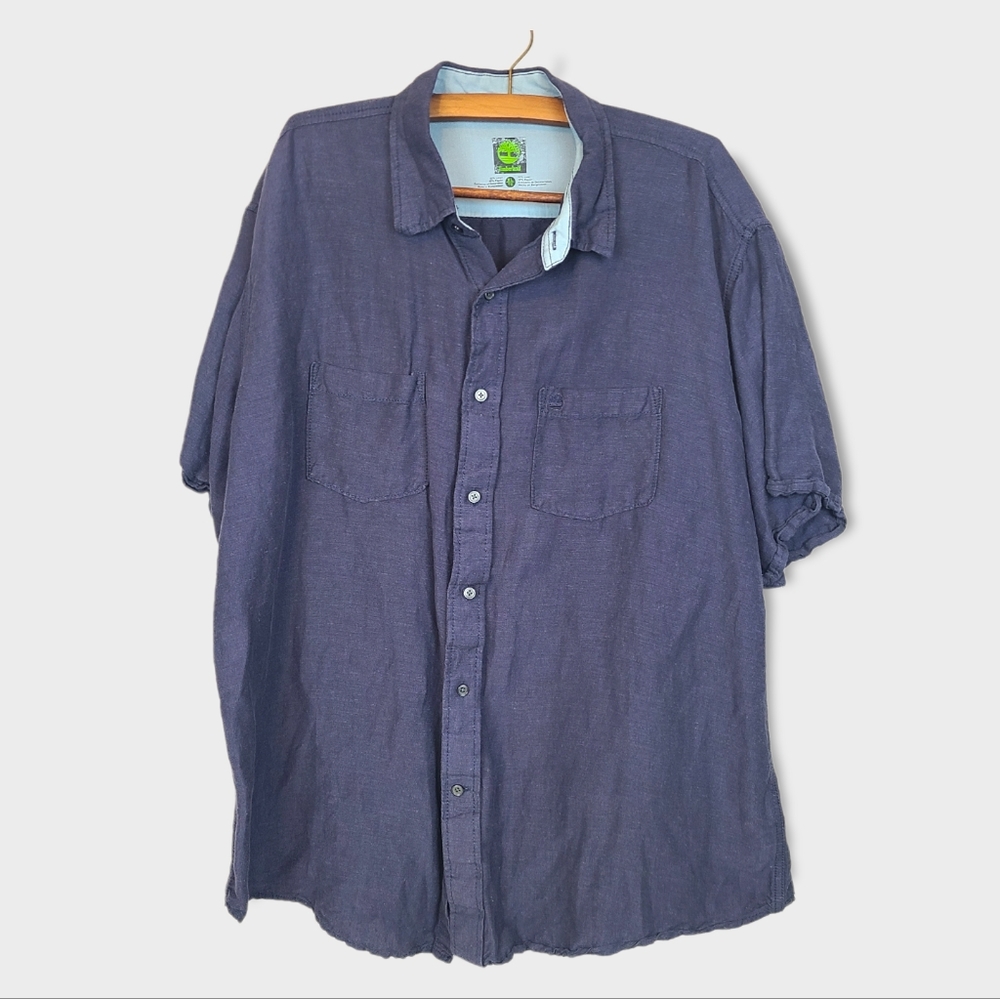 Timberland Linen Blend Button Down Shirt XL